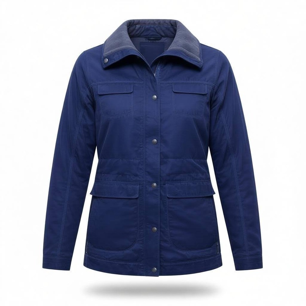Kuhl Lena Insulated Jacket Womens Large Midnight Navy Waxed Cotton Field Coat